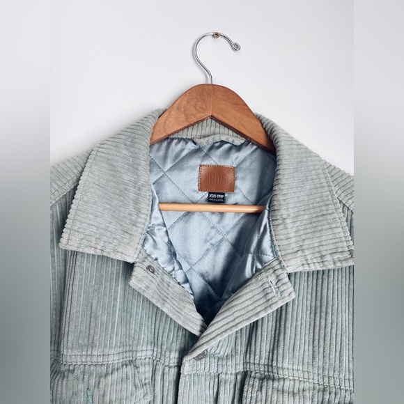 BDG Urban Outfitters Corduroy Olive Green Quilted Lined Shacket Jacket Oversized - Picture 6 of 12